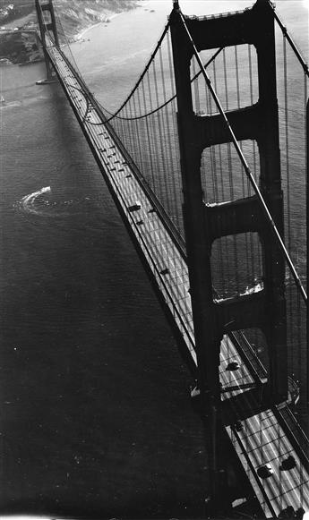 MARGARET BOURKE-WHITE (1904-1971) Group of 5 photographs, with 4 aerial views of California, including the Golden Gate Bridge.